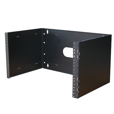Quest Mfg Hinged Wall Mount Bracket, 6U, 19" x 12"D, Black (Extended Depth) WB19-0612H